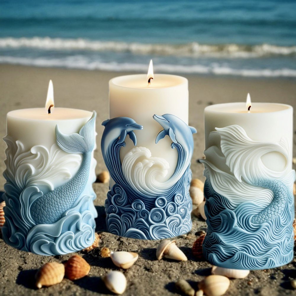 Resin Ocean Wave Mold - Moule à bougie en Silicone thème