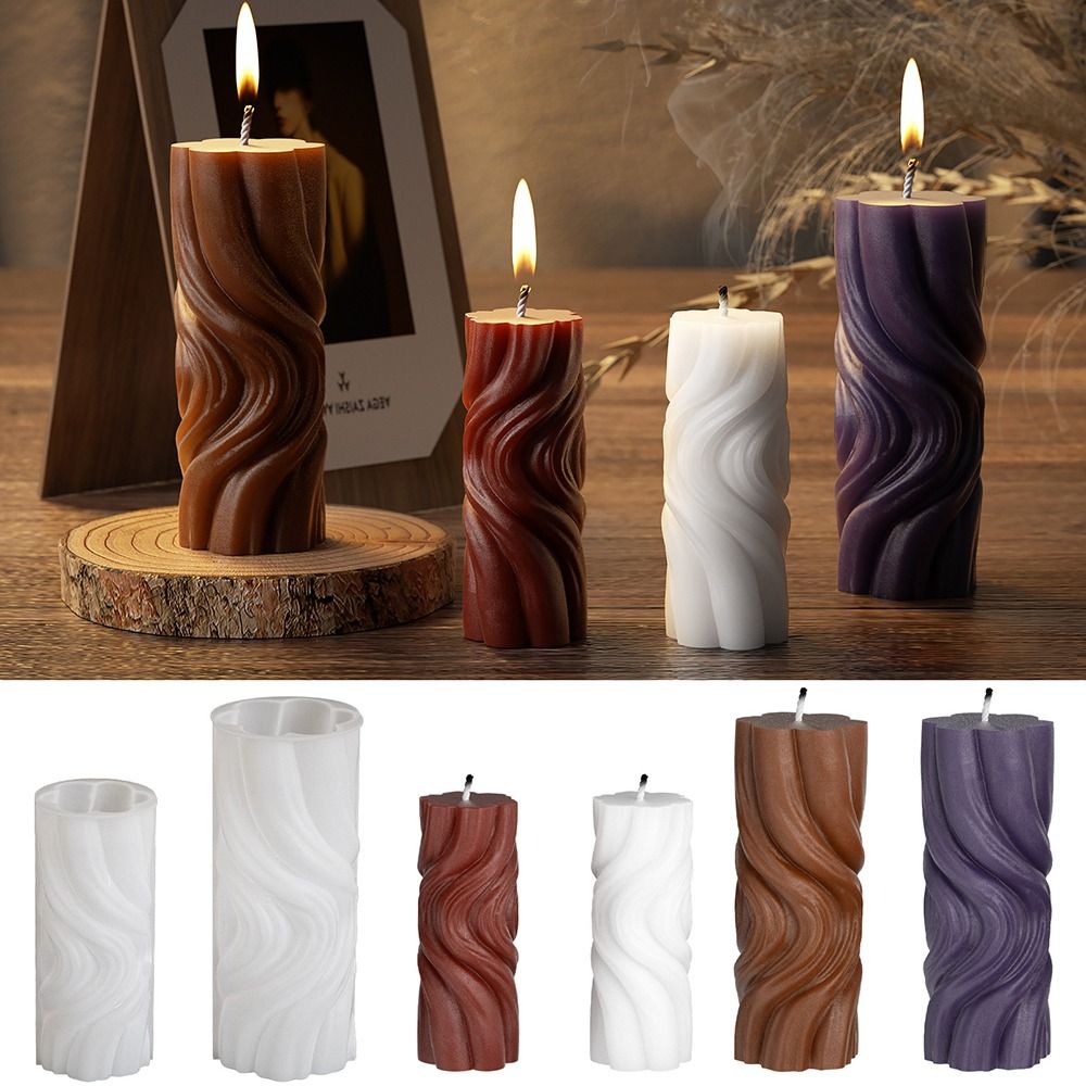 Resin Ocean Wave Mold - Moule à bougie cylindrique en silicone