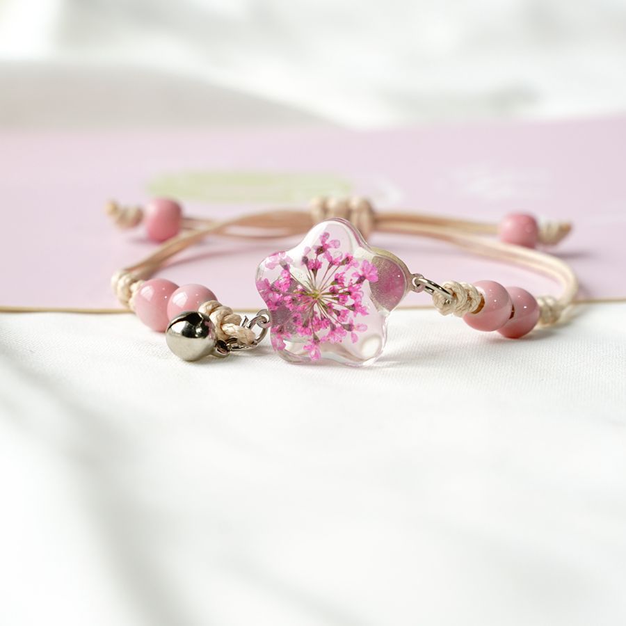 Dried Flower Bulk - Bracelet en cristal étoile fleur séchée,