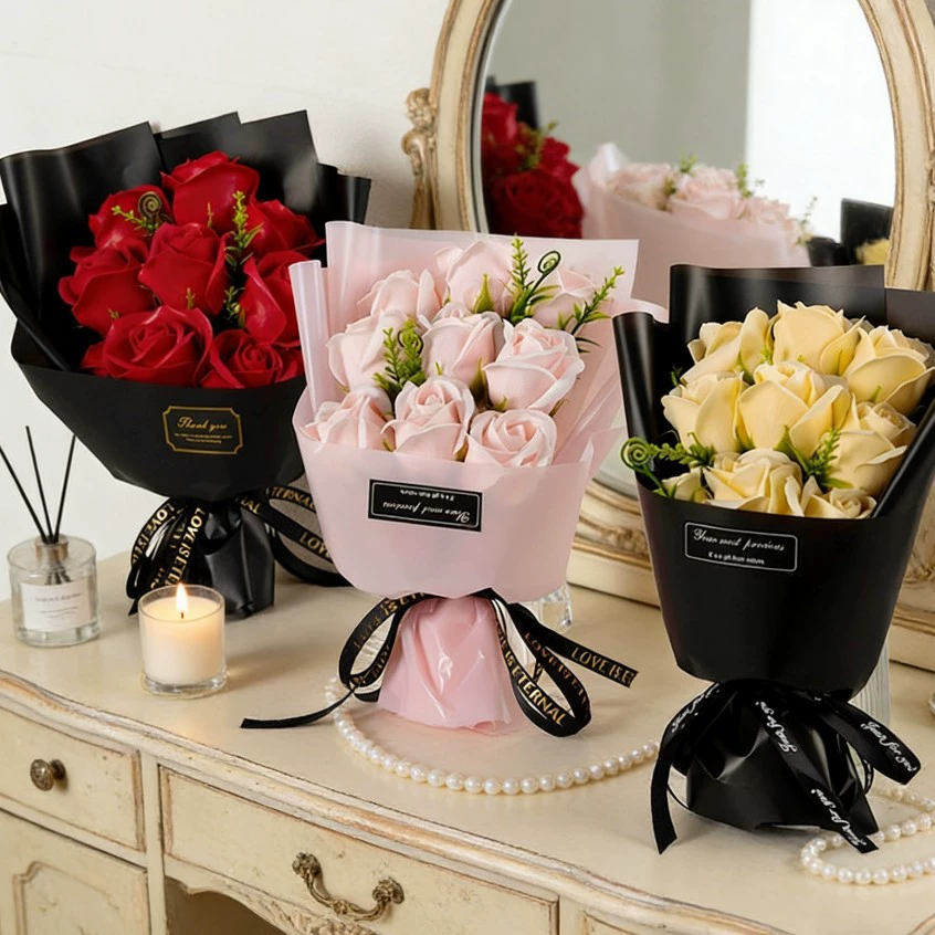Bouquet de 9 Roses Artificiell - Dried Flower Bulk avis et prix