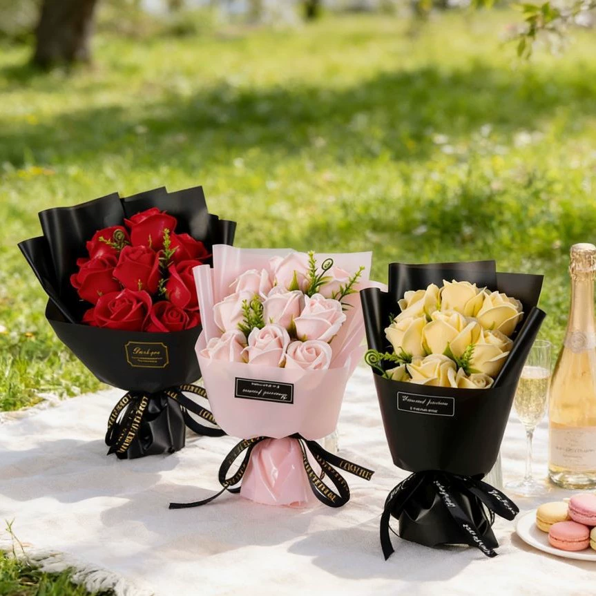 Bouquet de 9 Roses Artificiell - Dried Flower Bulk avis et prix