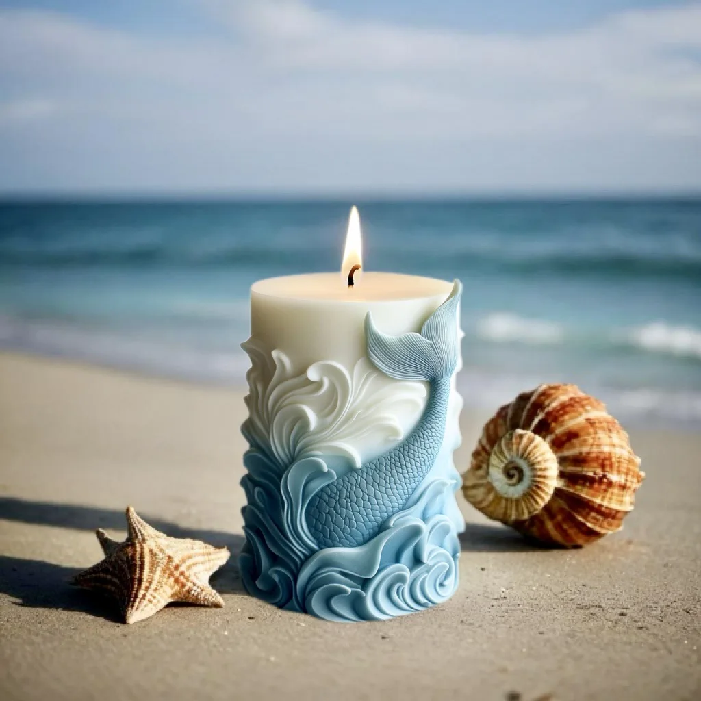 Moule cylindrique en silicone  - Resin Ocean Wave Mold avis et prix